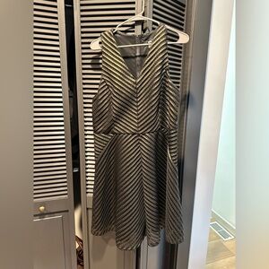 Elegant Black and Gold Chevron Dress